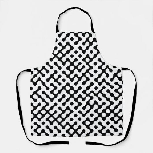 Tablier Joli motif de labyrinthe noir et blanc (Recto)
