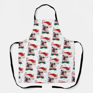 Tablier Joli motif de Noël de chien Bouledogue Français