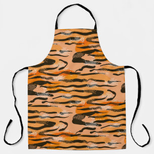 Tablier Joli motif de tigre transparent, couleur pêche