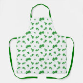 Tablier Joli motif de trèfle à gradient vert (Recto)