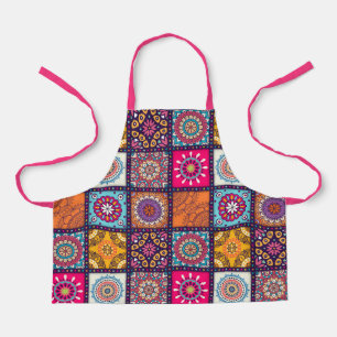 Tablier Joli motif en mosaïque rose