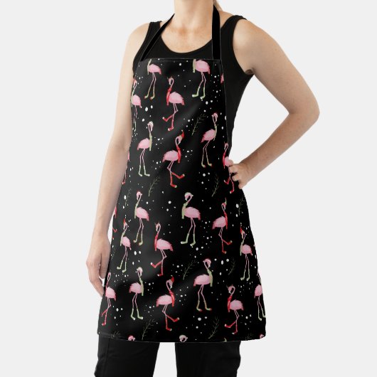Tablier Joli motif flamant rose Noël (Insitu)