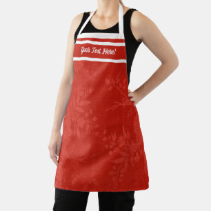 Tablier Joli motif floral rouge