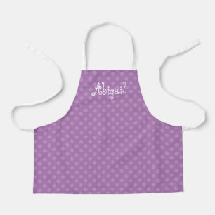 Tablier Joli motif personnalisé à pois lavande