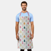 Tablier Joli Motif rose pâle des arbres de Noël (Porté)