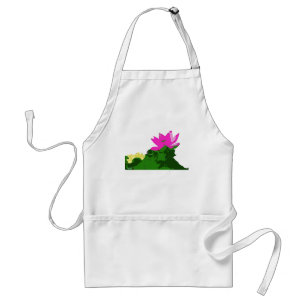 Tablier joli nénuphar rose et jaune