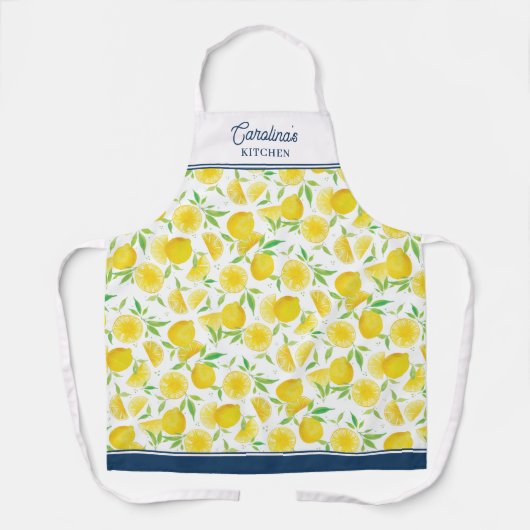 Tablier Joli Nom Citron Aquarelle (Recto)