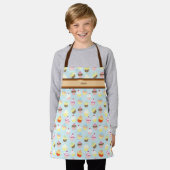 Tablier Joli nom personnalisé avec impression de cupcake (Porté)