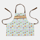 Tablier Joli nom personnalisé avec impression de cupcake (Recto)