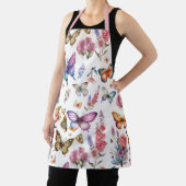 Tablier Joli papillon d'aquarelle Motif de jardin fleuri (Insitu)