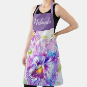 Tablier Joli Pastel Floral Pansy Purple Womans Apron (Insitu)