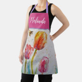 Tablier Joli Pastel Floral Tulip Pink Bee Womans Apron (Insitu)