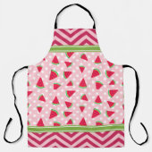 Tablier Joli Pastèque pois et chevron rose (Recto)