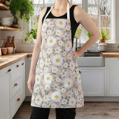 Tablier Joli Pêche Et Fleur De Daisy Blanche