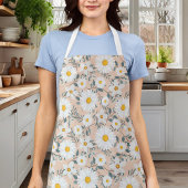 Tablier Joli Pêche Et Fleur De Daisy Blanche
