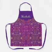 Tablier Joli Personnalisé Purple Floral (Recto)