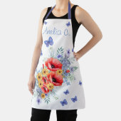 Tablier Joli Poppies rouges, tournesols et papillons (Insitu)