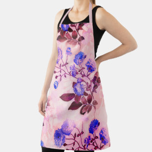 Tablier Joli rose avec / Purple Floral Print