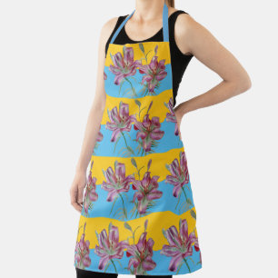 Tablier Joli rose Lily Aquarelle Cuisine Floral Apron