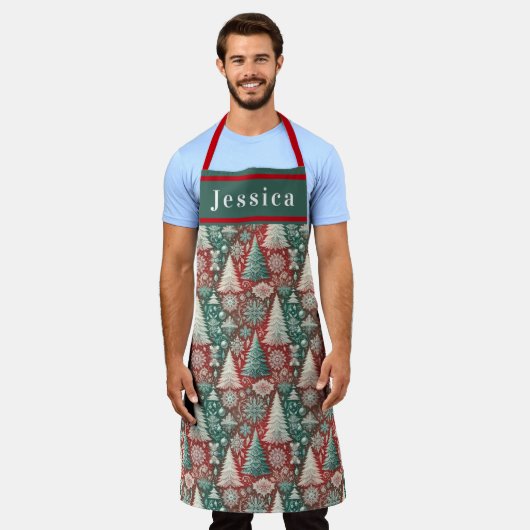 Tablier Joli sapin de Noël Scandi (Porté)