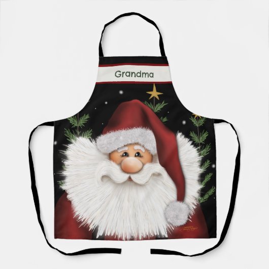 Tablier Joli Silly Père Noël Star Noël personnalisé (Recto)