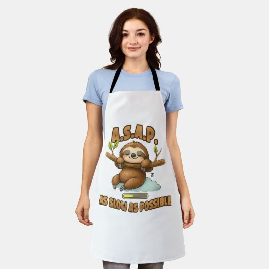 Tablier Joli Sloth ASAP - Aussi Lent Que Possible T-Sh Cla (Porté)