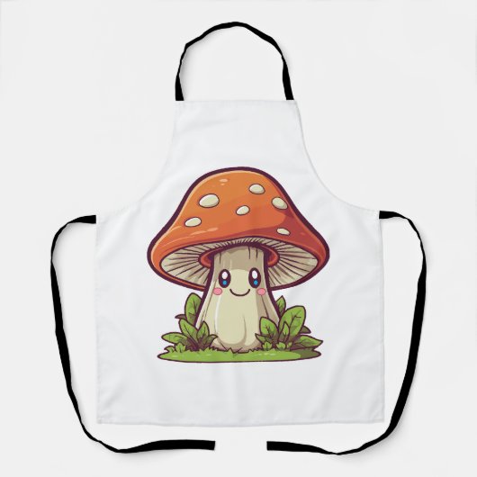 Tablier Joli style kawaii, Cueillette de champignons (Recto)