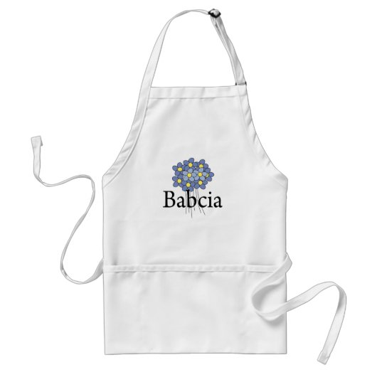 Tablier Joli T-shirt de Babcia aux fleurs bleues (Devant)