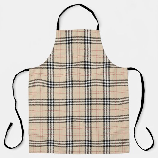 Tablier Joli Tartan Plaid Beige (Recto)