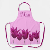 Tablier Joli tulipe rose floral style belle pour maman (Recto)