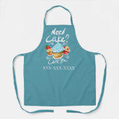 Tablier joli vendeur de cupcake ajouter le numéro de télép (Recto)