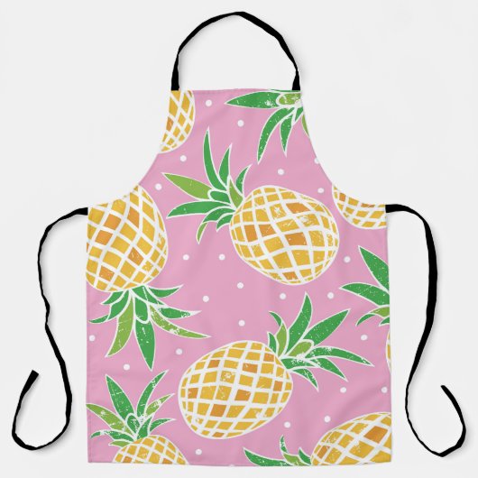 Tablier Jolie ananas sur grunge rose pois backgro (Recto)