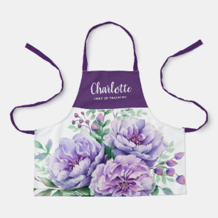 Tablier Jolie aquarelle Floral Girls Chef Formation Lilac