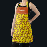 Tablier Jolie aquarelle papillons nom monogramme<br><div class="desc">Joli papillons aquarelle nom monogramme jaune rose Apron. Ajoutez votre propre nom pour personnaliser et créer un tablier très original.</div>