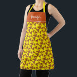 Tablier Jolie aquarelle papillons nom monogramme<br><div class="desc">Joli papillons aquarelle nom monogramme jaune rose Apron. Ajoutez votre propre nom pour personnaliser et créer un tablier très original.</div>