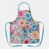 Tablier Jolie Aquarelle Pastel Fleurs Peintes (Recto)