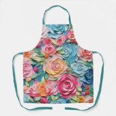 Tablier Jolie Aquarelle Pastel Fleurs Peintes (Recto)