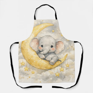 Tablier Jolie éléphant Lune Art de nurserie