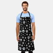 Tablier Jolie empreinte de patte noir et blanc (Porté)