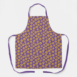 Tablier Jolie empreinte de patte violette et dorée