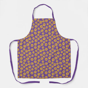 Tablier Jolie empreinte de patte violette et dorée