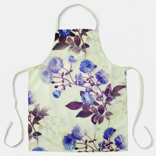 Tablier Jolie fleur violette Imprimer sur vert (Recto)