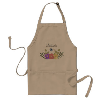 Tablier Jolie Fleurs Féminines et Papillon Personnalisé