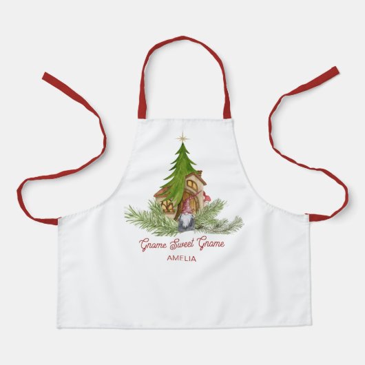 Tablier Jolie Gnome Sweet Gnome de Noël Personnaliser les  (Recto)
