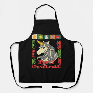 Tablier Jolie licorne de Noël.