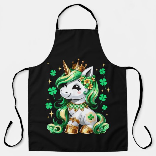 Tablier Jolie licorne trèfle jour de la Saint-Patrick (Recto)
