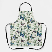 Tablier Jolie Mariage Papillons Bleus (Recto)