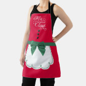 Tablier Jolie Mme Claus Red Green Bow White Fake Apron  (Insitu)