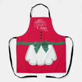 Tablier Jolie Mme Claus Red Green Bow White Fake Apron  (Recto)