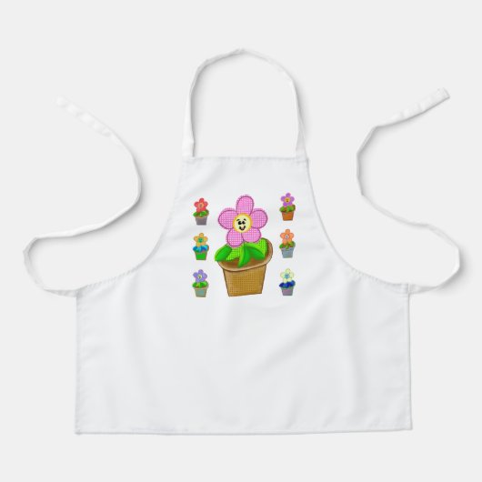 Tablier Jolie petite robe à fleurs en pot (Recto)